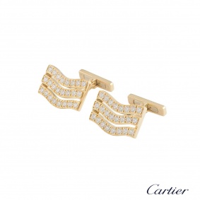 Cartier Yellow Gold Diamond Cufflinks